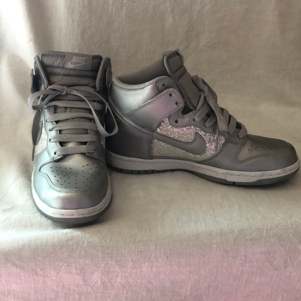 Nike Silver Hightops 8.5